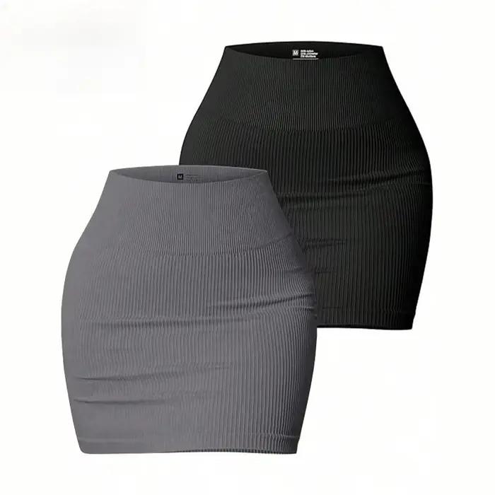 Jupe mini sans couture unie pour femme