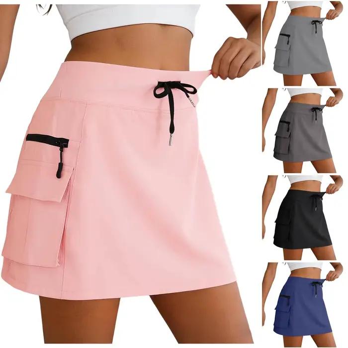 Jupes cargo 2-en-1 pour femmes avec short intégré