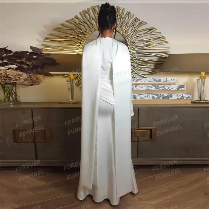 Robes de mariée simples en satin pour femme, sexy, à col montant, style sirène, formelles, à manches longues, Vestidos De Novia, personnalisables pour les fêtes