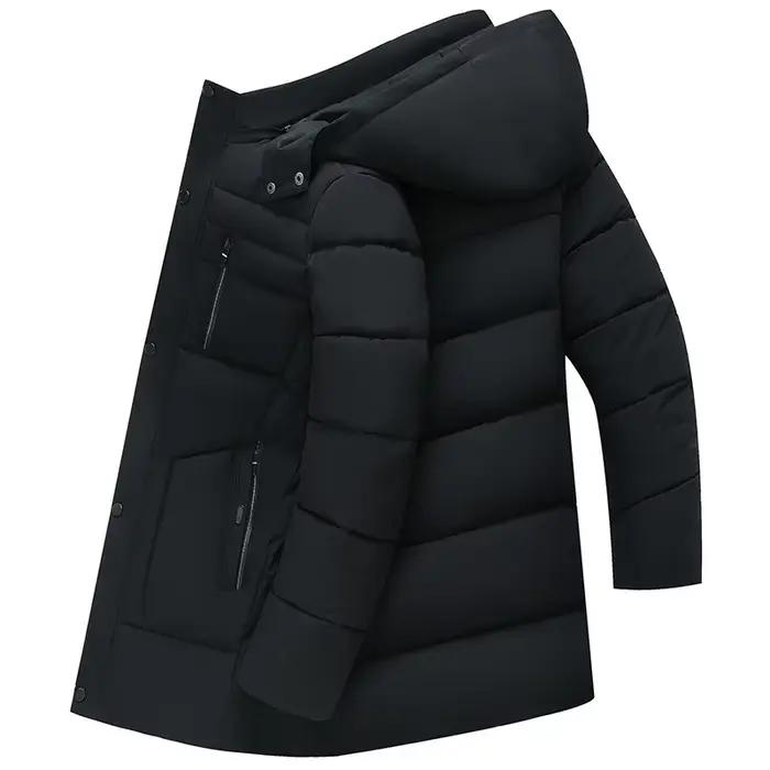 Manteaux d'hiver chauds en duvet de canard pour hommes, vestes longues matelassées à capuche, parkas décontractées unisexes, vestes chaudes coupe-vent de qualité pour couples, pour l'extérieur 
