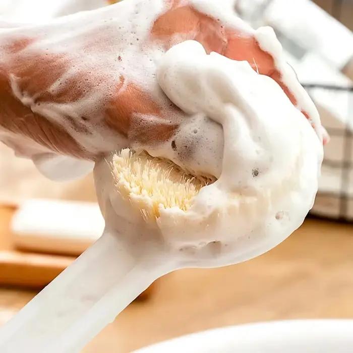 Brosse arrière à Long manche pour douche, poils souples, exfoliante pour le corps, brosse de bain, santé de la peau, douche, épurateur du dos, fournitures de bain