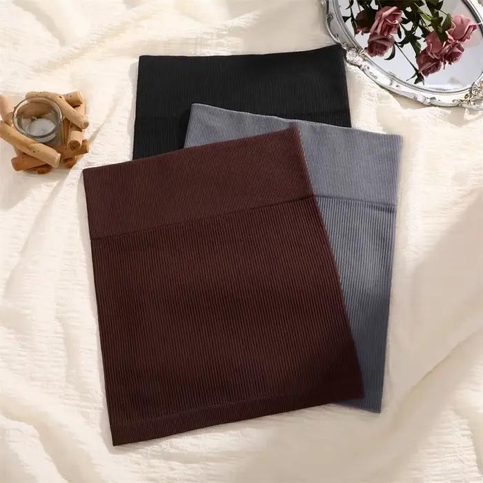 Femmes taille haute côtelé rayé Mini jupe serrée boîte de nuit fête jupe crayon décontracté jupe courte Sexy couleur unie moulante nouveau