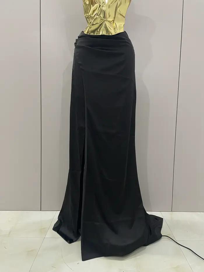 2025 nouveauté couleur or Sexy à lacets hauts 2 pièces ensemble robe longue femmes célébrer soirée célébrité robe élégante