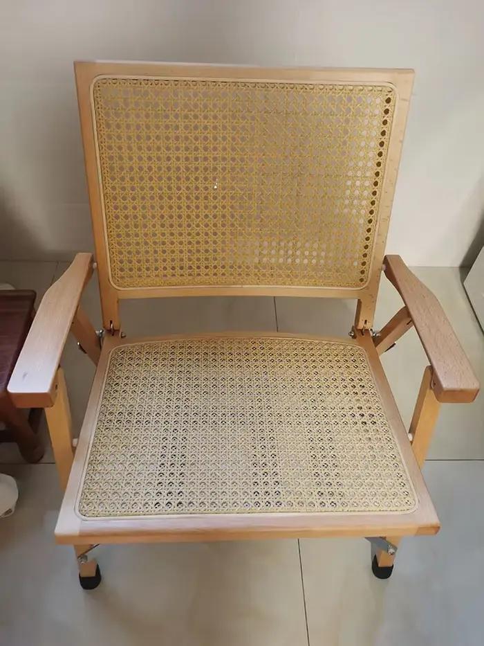 Chaise pliante de balcon, fauteuil de meubles, chaises de dossier en Imitation rotin en bois massif pour salon, tabouret de négociation unique