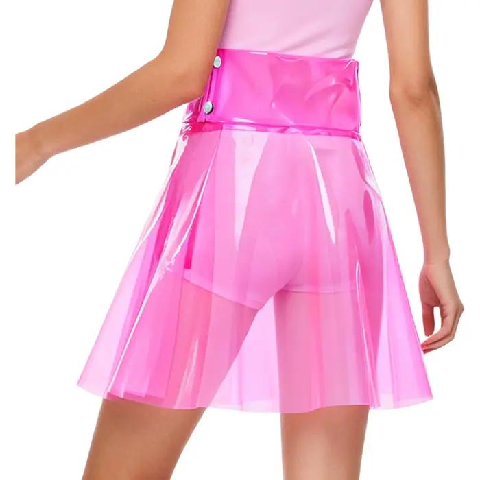 Jupe mini transparente en PVC pour femme