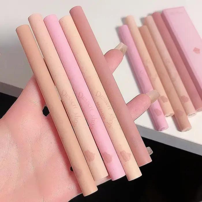 Rouges à lèvres contour longue durée, stylo doublure, antiadhésif, imperméable, velours lisse, crayon vepliner, nude, rose, maquillage teinte Jules, 256