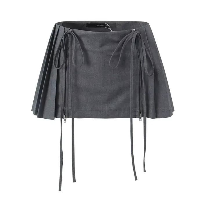 EllYANEllTIAN-Mini Jupe Trapèze Plissée pour Femme