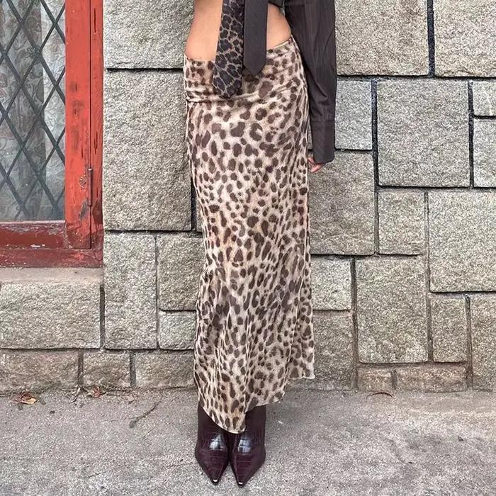 Nouvelle jupe taille haute personnalisée à imprimé léopard style Spice Girl pour l'automne 2026