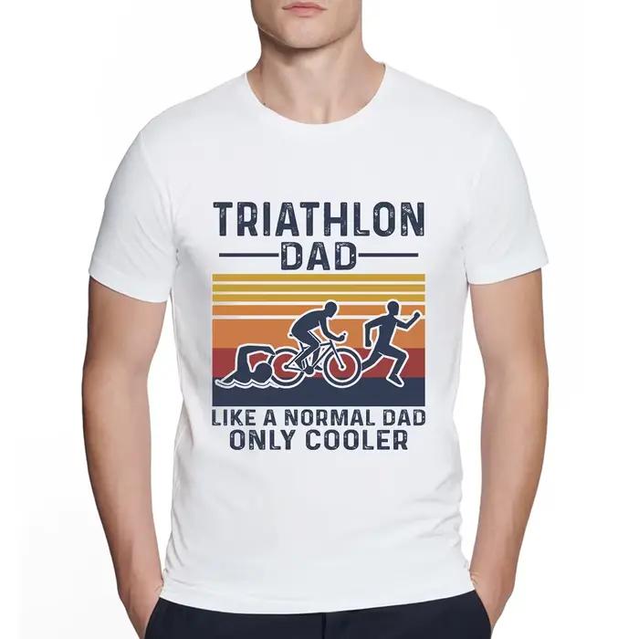 T-Shirt de Triathlon pour hommes, maillot de bain, amusant, Triathlon, pour papa, pour l'été