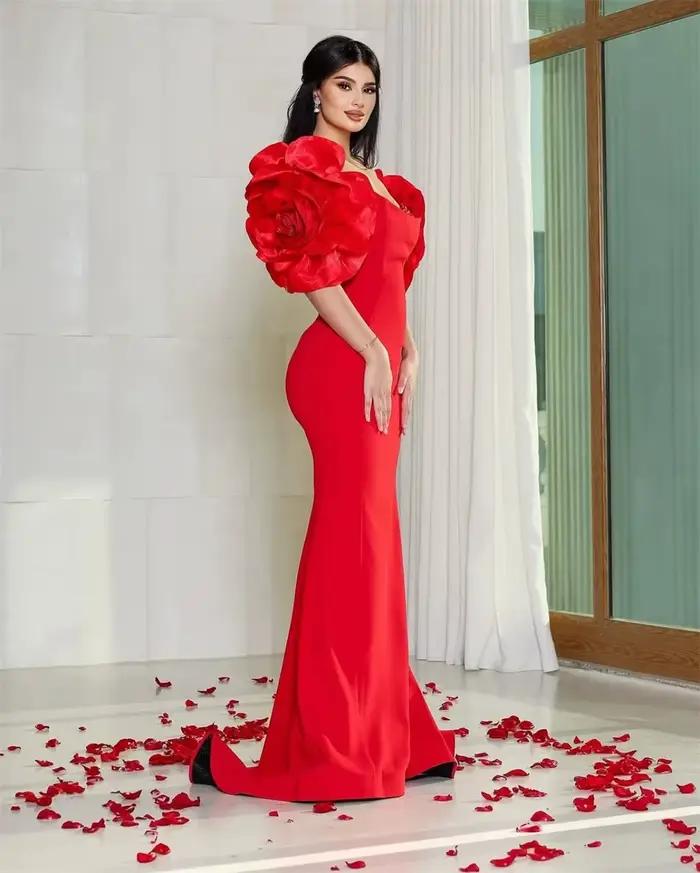 Mila rouge bretelles Simple robe de bal sans manches personnalisé luxueux robes de soirée gaine parole longueur vestidos de fiesta 2025