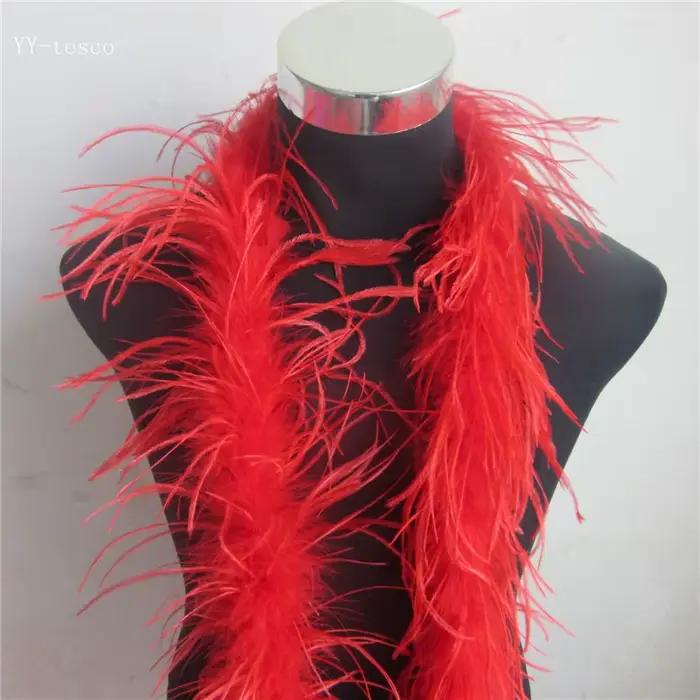 Jupe Boa en plumes d'autruche bleu clair, garniture pour costume de fête, décorations de mariage, 20 m, 2006