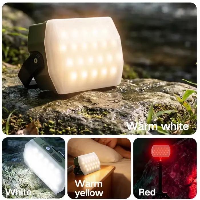 Lanterne de camping portable d'extérieur, batterie super longue durée 4000 mAh, lumière d'urgence rechargeable, lampe de travail à aimant puissant pour la réparation