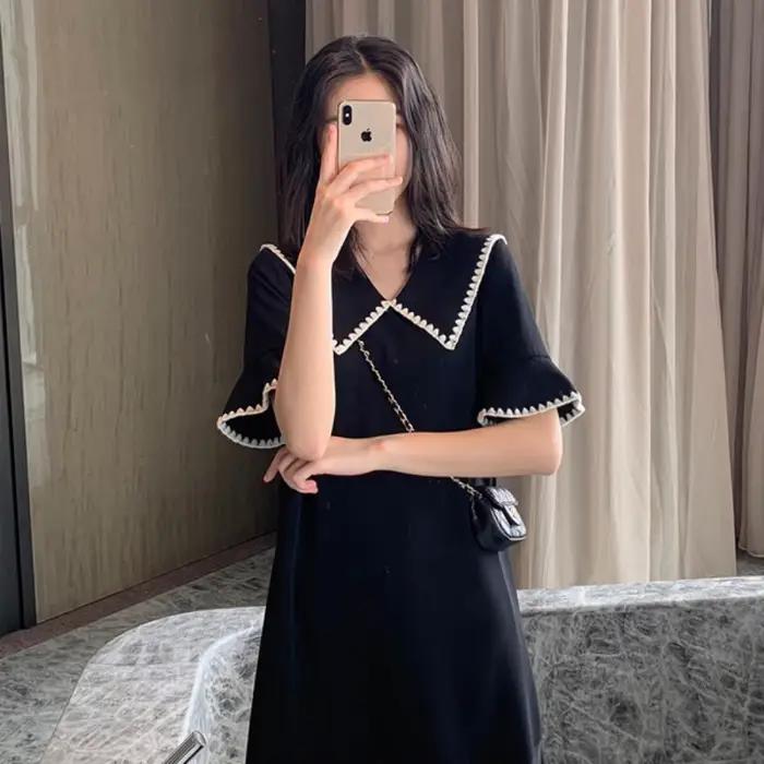 Robe longue de maternité élégante de style coréen pour l'été, vêtements pour femmes enceintes, grossesse et post-partum, robes de photographie