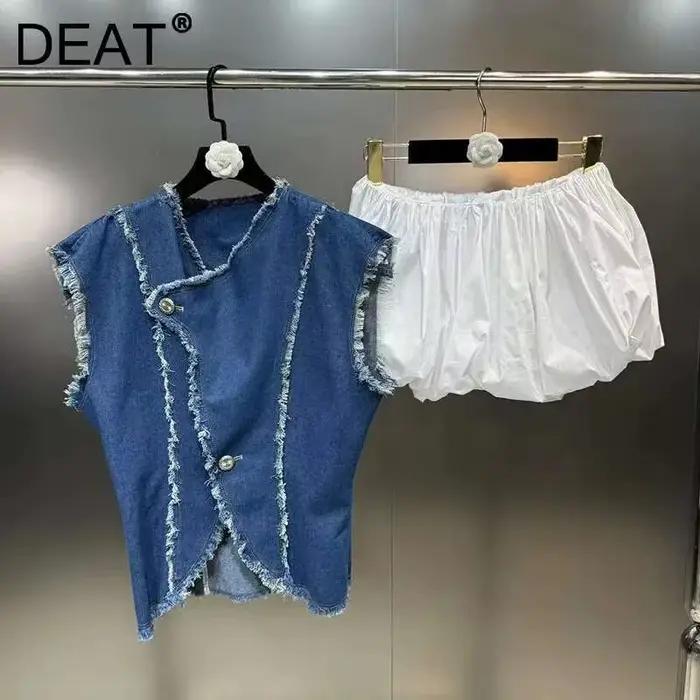 Jupe Taille Haute DEAT Style Streetwear Polyester Femmes Occasions Spéciales Polyvalente Mini Above Knee