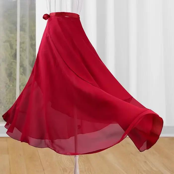 Jupe de Ballet Longue en Mousseline de Soie pour Femme Adulte