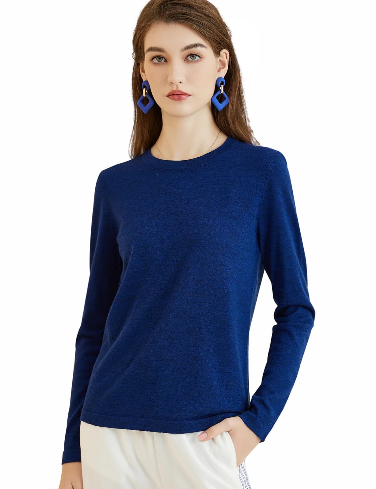 T-shirt à col rond en laine mérinos pour femme, 100% laine mérinos, couche de base, t-shirt à manche