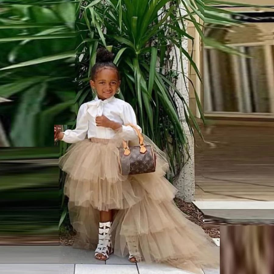 Jupe Tutu à Plusieurs Niveaux pour Petite Fille, Vêtement à Fleurs, Bas, sur Mesure, Long Devant, Co
