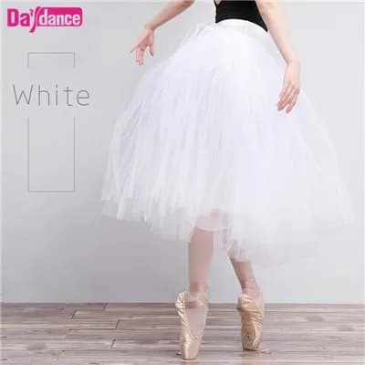 Femmes Ballet Tutu blanc ballerine danse Tutus taille élastique jupe adolescent adulte lyrique longu