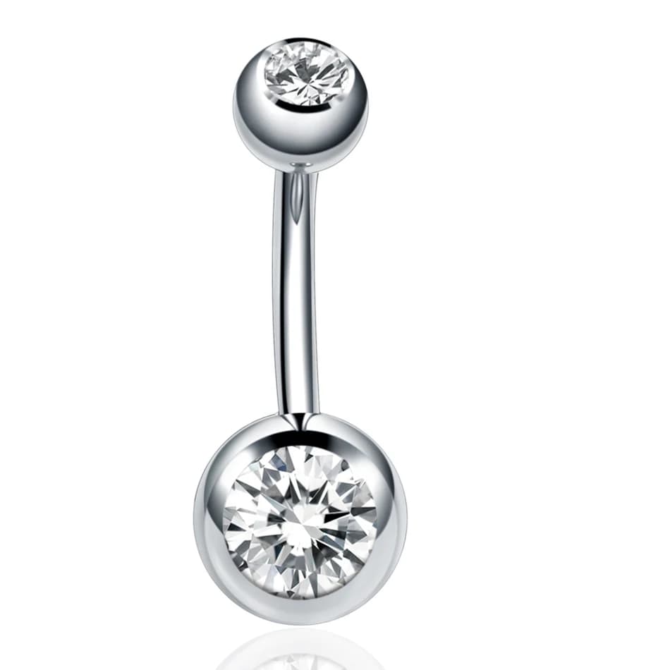 1 PC/Lot acier chirurgical barre de ventre Piercing nombril boucles d'oreilles gemées Goth nombril a