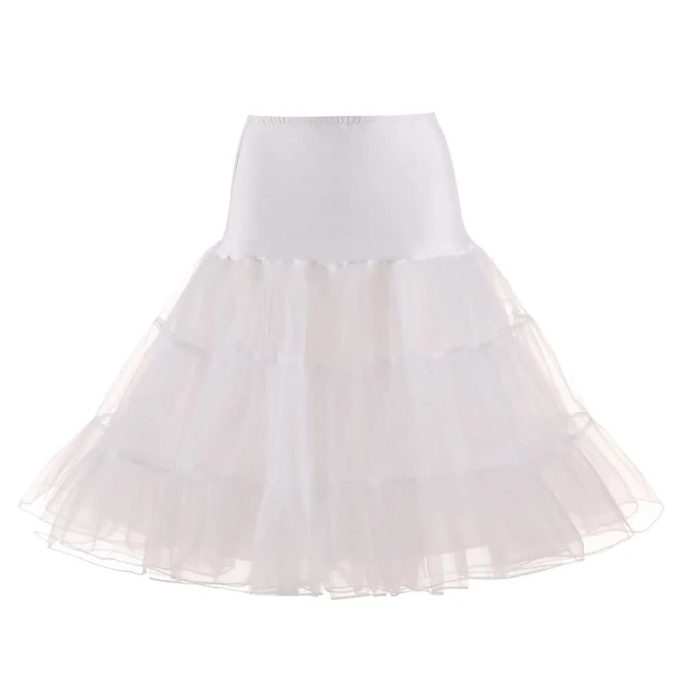 Jupon Cosplay pour femme, sous-jupe 65CM, longueur aux genoux, 3 couches bouffantes, Organza, soirée