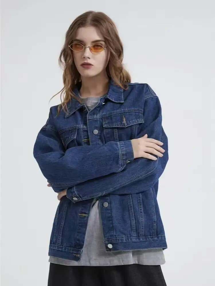 Veste en jean bleue pour femme, coupe ample, polyvalente, printemps-automne, nouveau style rétro, st