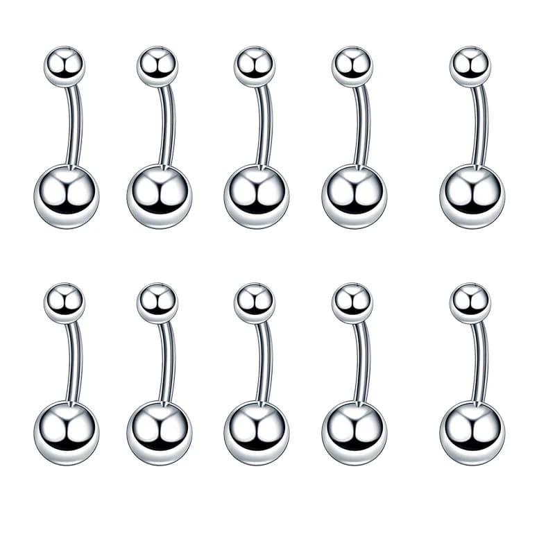 10 pièces/lot Piercing Nombril acier chirurgical unique cristal strass Nombril anneaux Nombril Pierc