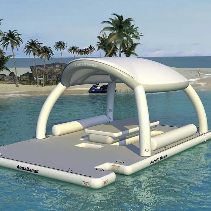 Plate-forme flottante gonflable d'accueil d'îlot d'eau pour le parc aquatique de mer