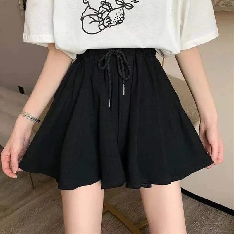 MEXZT 5Xl été Shorts jupes femmes élastique taille haute décontractée jambe large Shorts coréen une