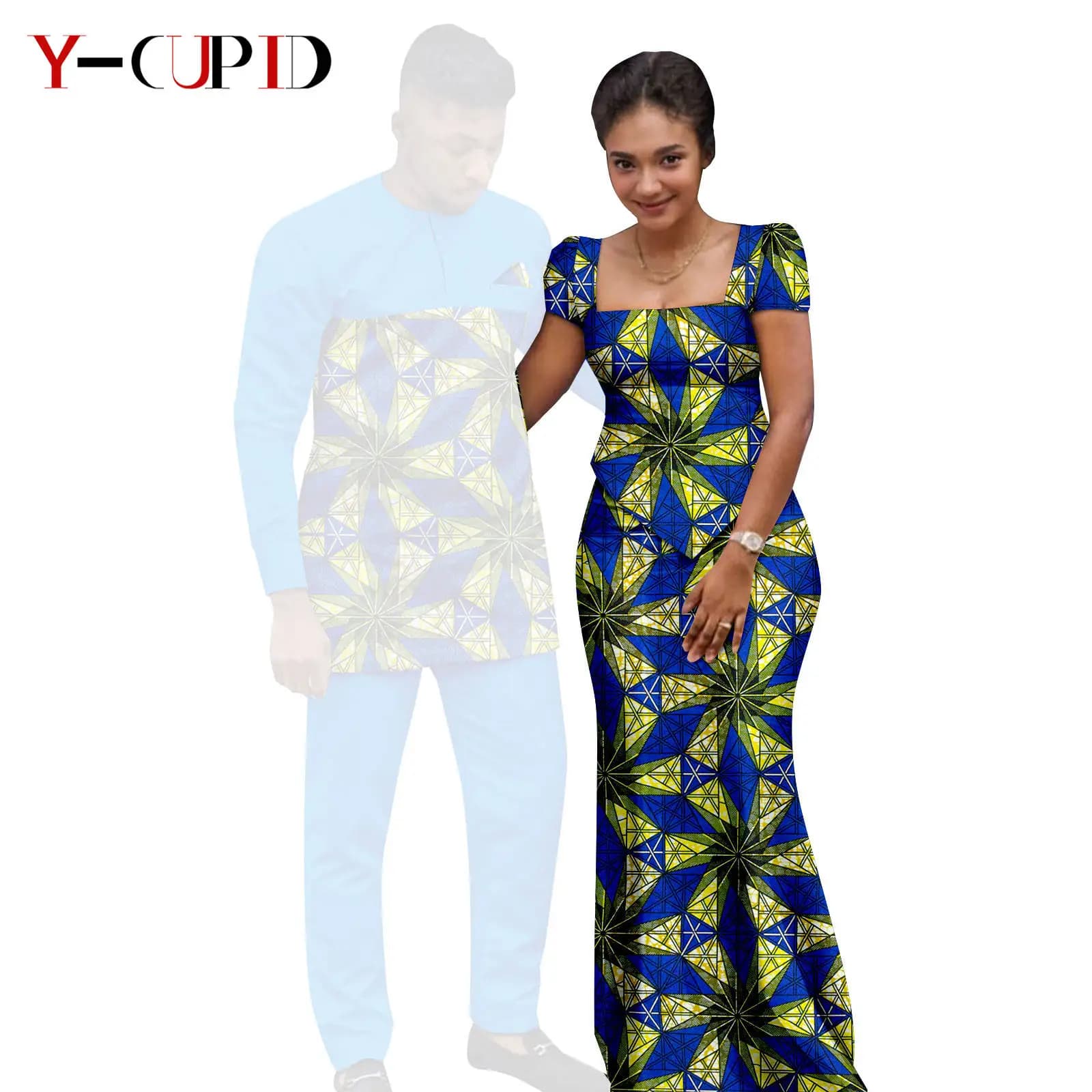 Ensembles haut et jupe imprimés africains pour femmes, tenues assorties pour hommes, ensembles haut