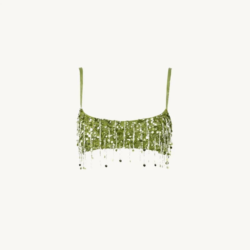 Sexy plage gland jupes tenues femmes paillettes dos nu sans manches brillant Ibiza ensembles femme 2