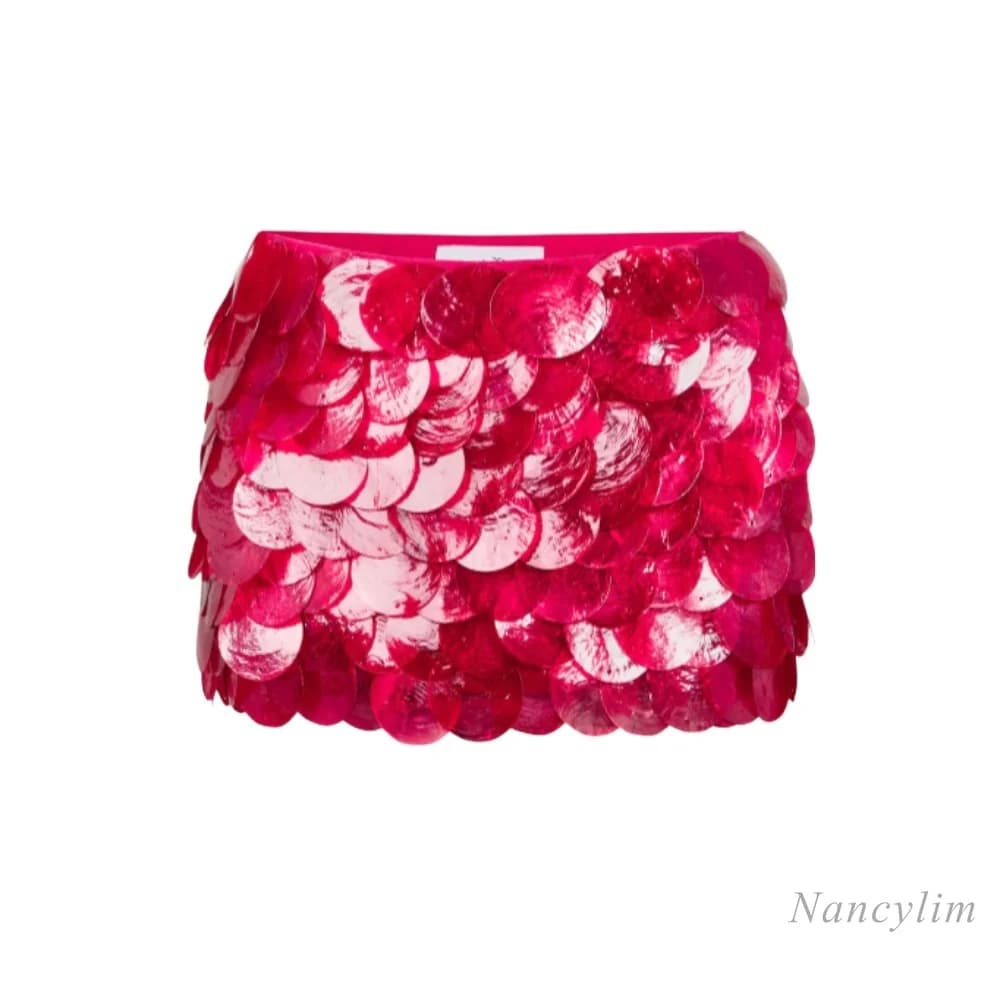 Nouvelle arrivée, jupe à paillettes pour femme, jupe courte sexy à paillettes, couleur unie, vêtemen