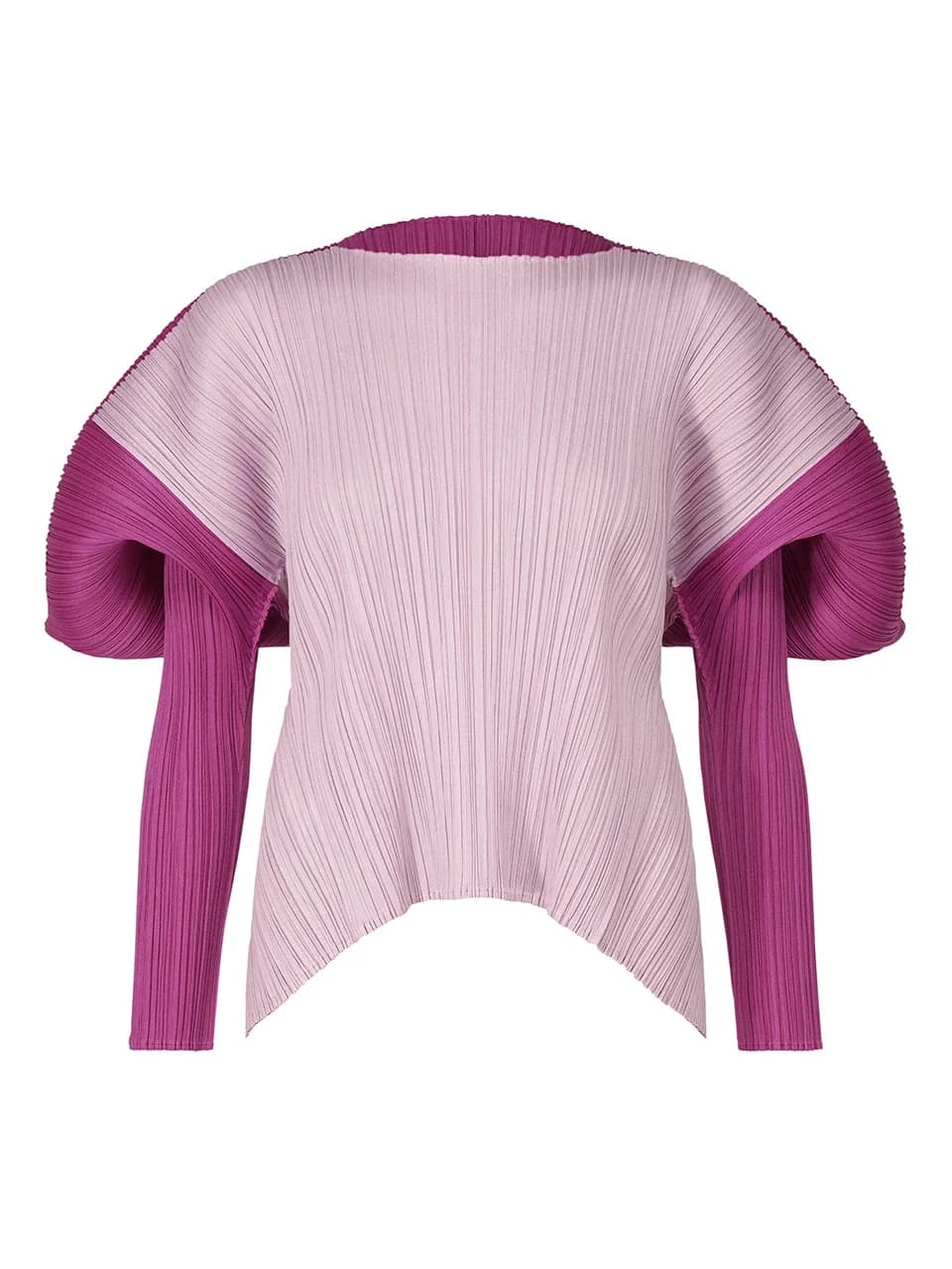 Fold Miyake plissé col rond manches longues femmes formes carrées combinaisons de couleurs haut ampl