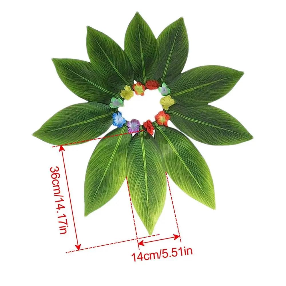 Jupe hawaïenne en cuir chevelu vert pour enfants, grill élastique, doux, costume hawaïen pour Rh, pl