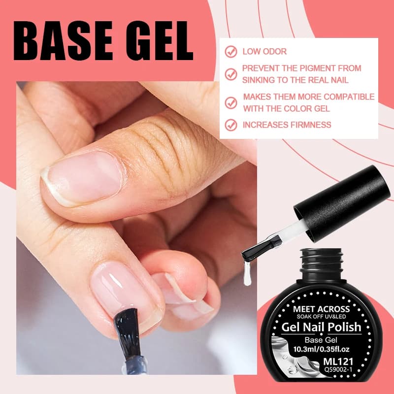 Gel de base 10,3 ml, Top Coat mat, Vernis à ongles en gel longue tenue, Soak Off, Fonction UV/LED, F