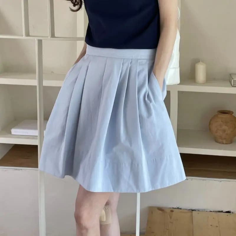 Jupe plissée rétro taille élastique pour femme, nouvelle collection 2026, taille haute, anti-transpa