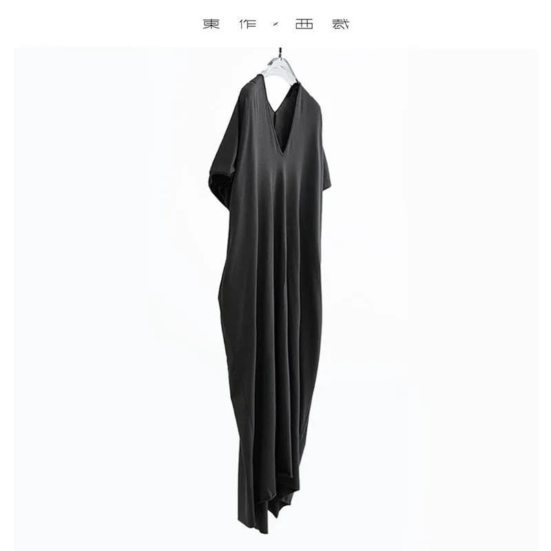 Robe de style designer à col en V, robe mi-longue à manches courtes, robe d'été pour femmes