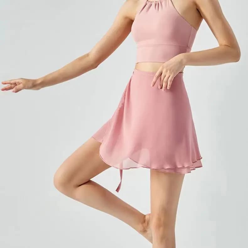 Jupe de Ballet femmes adulte en mousseline de soie à lacets jupe portefeuille Ballet Skate jupe ball