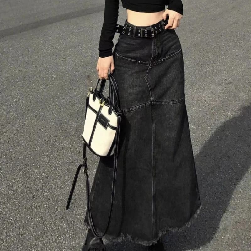 Jupes en jean taille haute pour femmes, DistMurcia Vintage, Streetwear américain, Ulzzang Students,