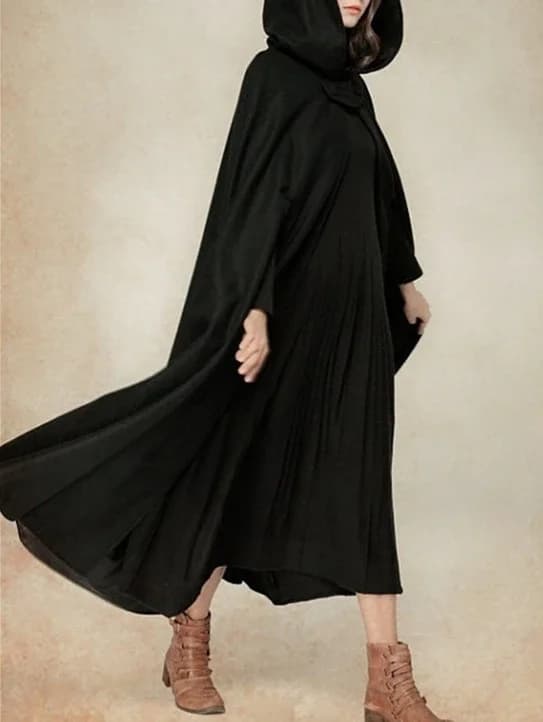 Cape à capuche longue, manteau rouge d'Halloween, veste, capes pour femmes, poncho, automne et hiver