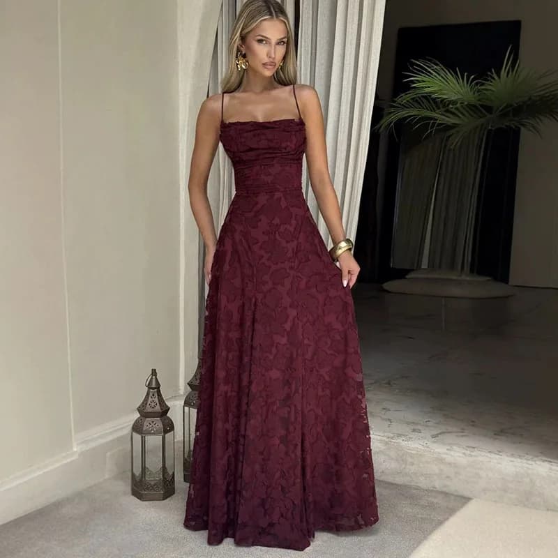 Robe longue à bretelles licou pour femmes, Sexy, élégante, couleur unie, taille haute, sans manches,