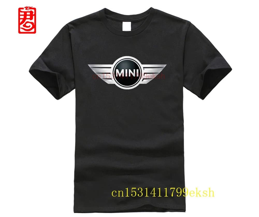 MINI COOPER CARS-T-shirt Noir à Manches sulfpour Homme, Logo, S à 4XL