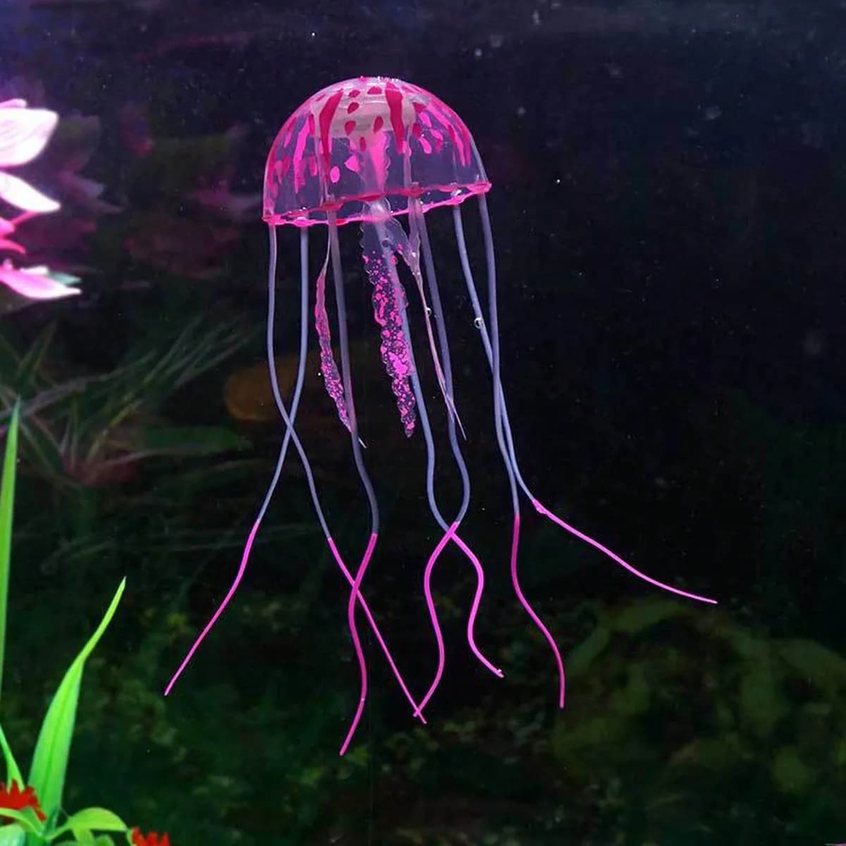 Méduses artificielles décoratives pour aquariums dans des couleurs époustouffantes, tentacules douce