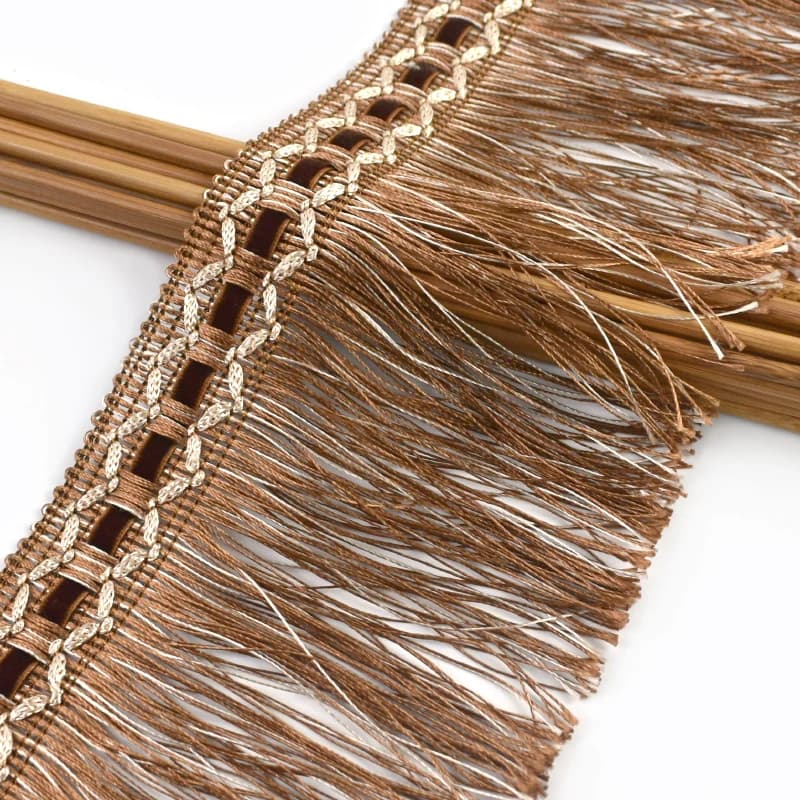 2/5M 10cm Franges ethniques à pompons, ruban de dentelle décoratif pour rideaux et tissus, garniture
