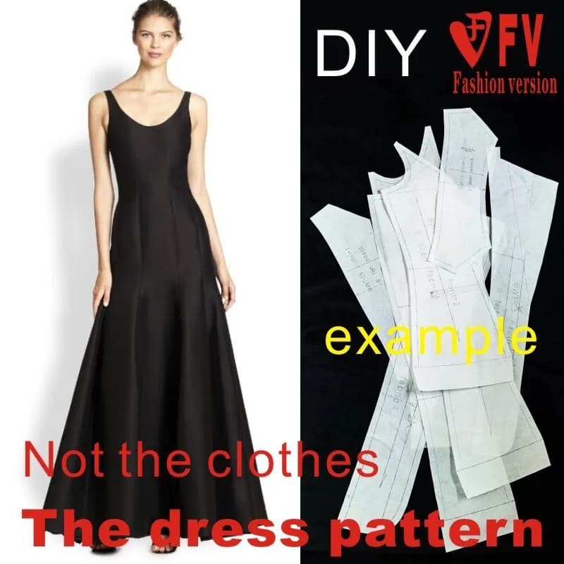 Robes Couture Modèle Modèle Dessin De Coupe Vêtements DIY ((Ne pas vendre de vêtements)) BLQ-167