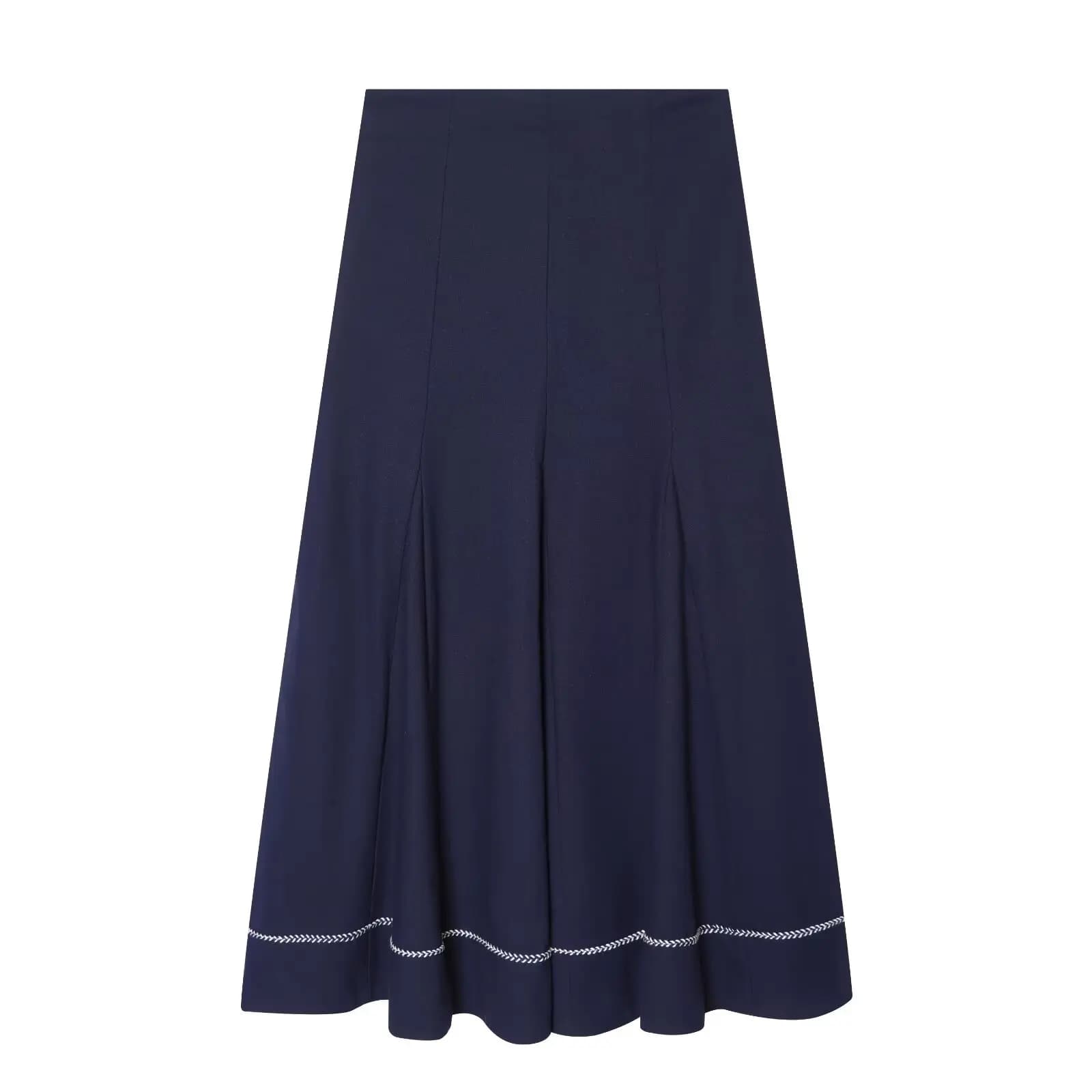 Jupe mi-longue plissée bleue taille haute pour femme CHARMCHANT, coupe trapèze, élégante et décontra