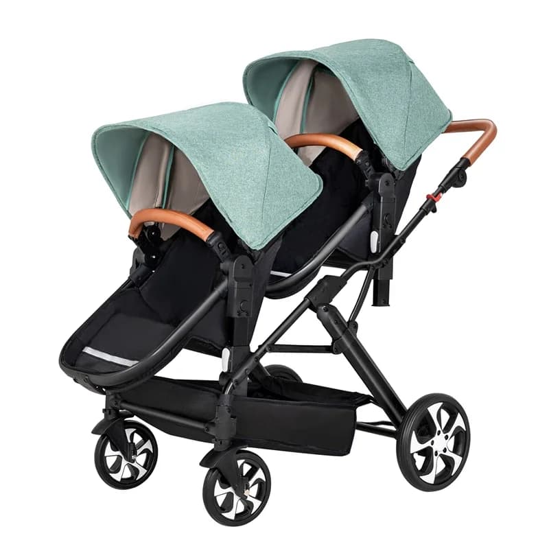 Poussette Double Pliable à Quatre Roues pour Bébé, Vue Haute, Nouvelle Collection
