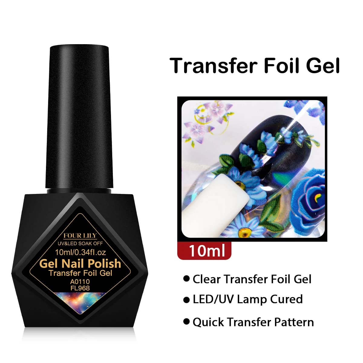 Vernis à ongles semi-permanent en gel de transfert de 10 ml pour autocollants adhésifs, colle à ongl