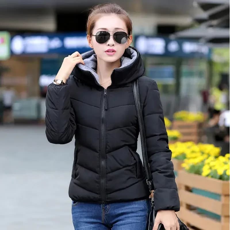 Doudoune courte matelassurera en duvet de canard pour femme, veste zippée, rembourrée, rouge, noir,