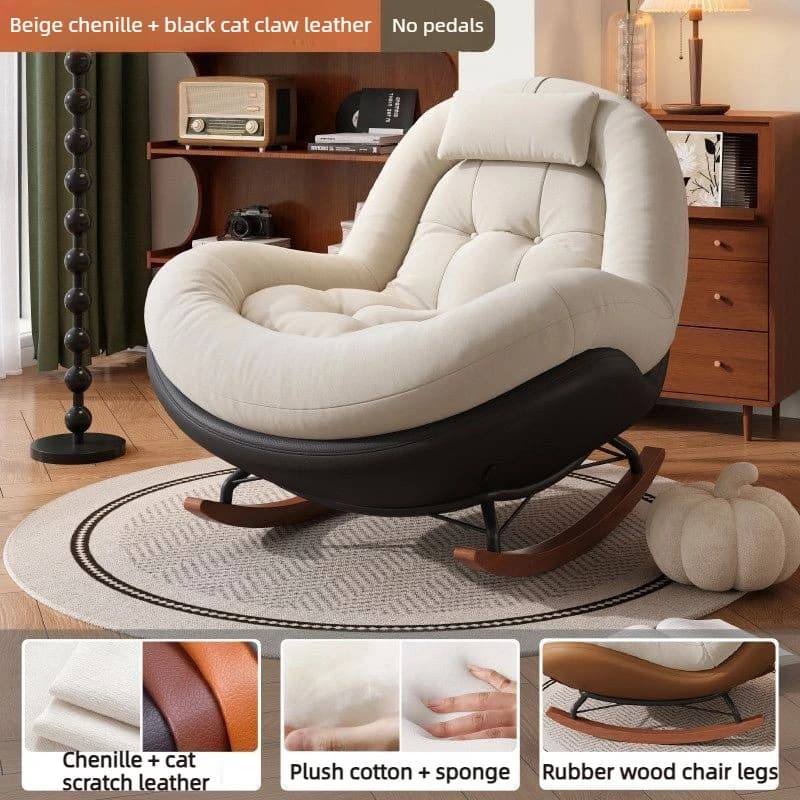 Nouveau fauteuil à bascule individuel pour salon et balcon, confortable et rembourré