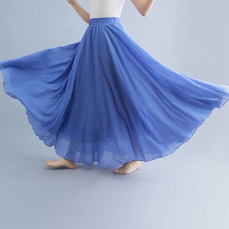 Jupe longue de plage en coton et lin pour femme, style Boho, vintage, décontractée, couleur unie, li